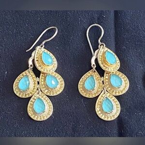 In search of Anna Beck gold with turquoise chandelier earrings.
